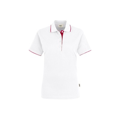 Produktbild von HAKRO - Damen Poloshirt Casual 203, weiß/rot, Größe S