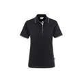 Produktbild von HAKRO - Damen Poloshirt Casual 203, schwarz/silber, Größe L