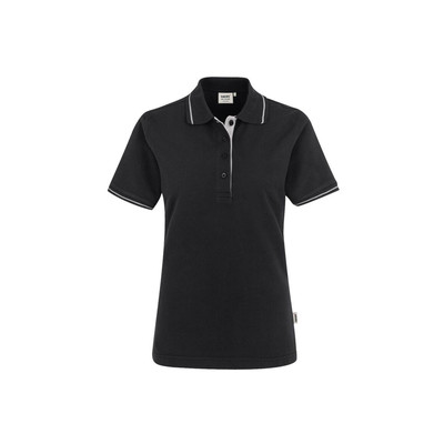 Produktbild von HAKRO - Damen Poloshirt Casual 203, schwarz/silber, Größe L