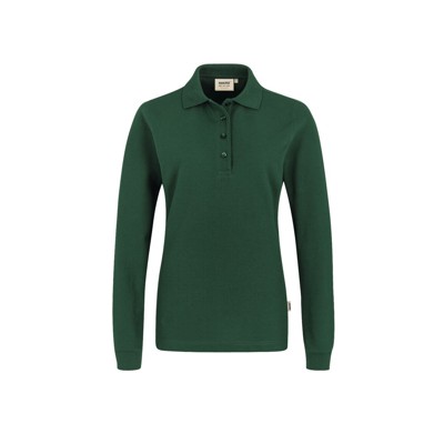 Produktbild von HAKRO - Damen Longsleeve-Poloshirt Mikralinar® 215, tanne, Größe 2XL