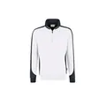 Produktbild von HAKRO - Zip-Sweatshirt Contrast Mikralinar® 476, weiß/anthrazit, Größe 5XL