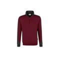 Produktbild von HAKRO - Zip-Sweatshirt Contrast Mikralinar® 476, weinrot/anthrazit, Größe S