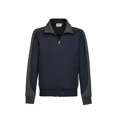 Produktbild von HAKRO - Sweatjacke Contrast Mikralinar® 477, tinte/anthrazit, Größe 3XL