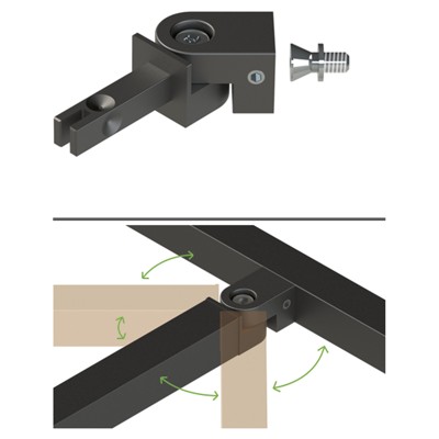 Produktbild von HETTICH - Cadro Schraubverbinder 180 Grad schwarz matt