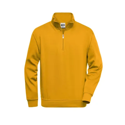 Produktbild von James & Nicholson - Workwear Zip Sweatshirt JN831, gold-gelb, Größe L