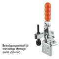 Produktbild von KIPP - SCHNELLSPANNER, FUß WAAGRECHT, STANDARD, F2=1000, VERSTELLB. ANDRUCKSPIN