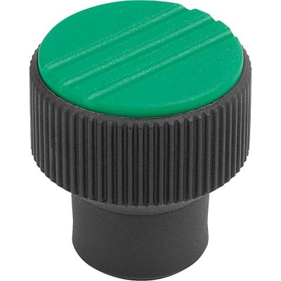 Produktbild von KIPP - RÄNDELKNOPF GR.1 D=M04, D1=21, H=22, THERMOPLAST SCHWARZGRAU RAL7021, KO