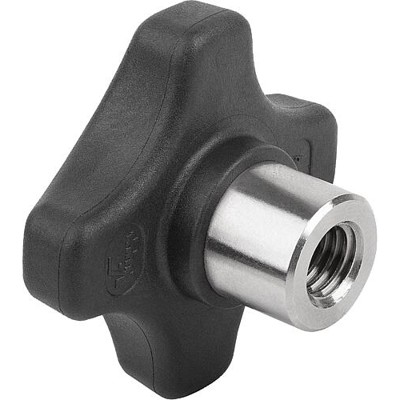 Produktbild von KIPP - KREUZGRIFF METALLDETEKTIERBAR, MIT VORSTEHENDER BUCHSE, FORM:K D=M08, D1