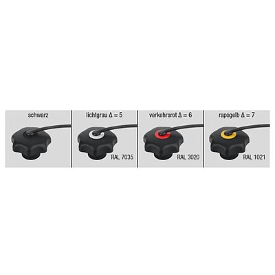 Produktbild von KIPP - STERNGRIFF ÄHNLICH DIN6336 MIT SICHERUNGSBAND D=M05X15, D1=25 H=16, FORM