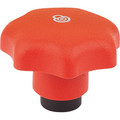 Produktbild von KIPP - STERNGRIFF MIT SICHERHEITSFUNKTION GR.1 D=M05 D1=32, THERMOPLAST ROT RAL