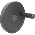 Produktbild von KIPP - HANDRAD D1=100, FORM:A PASSBOHRUNG + QUERBOHRUNG, D2=10, ALUMINIUM SCHWA