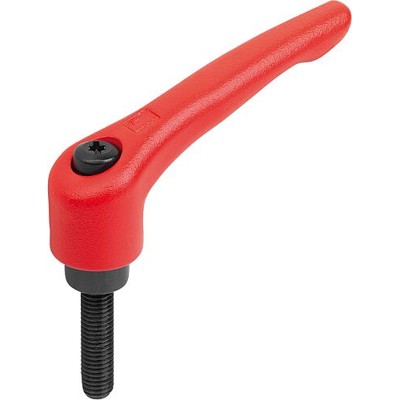 Produktbild von KIPP - KLEMMHEBEL GR.2 M08X25, STAHL ROT RAL3020 STRUKTURMATT, KOMP:STAHL BRÜNI
