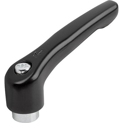 Produktbild von KIPP - KLEMMHEBEL GR.1 M05, ZINK SCHWARZ RAL9005 SEIDENMATT, KOMP:STAHL BLAU-PA