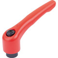 Produktbild von KIPP - KLEMMHEBEL GR.4 M10, ZINK ROT RAL3020 STRUKTURMATT, KOMP:STAHL BRÜNIERT