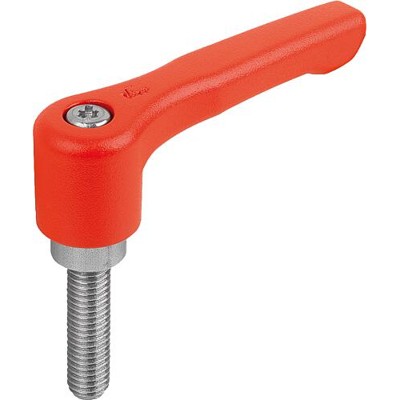 Produktbild von KIPP - KLEMMHEBEL FLACH GR.2 M10X40, ZINK ROT RAL3020 STRUKTURMATT, KOMP:EDELST