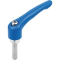 Produktbild von KIPP - KLEMMHEBEL GR.3 M10X20, ZINK BLAU RAL5017 STRUKTURMATT, KOMP:STAHL BLAU-