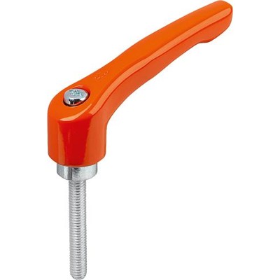 Produktbild von KIPP - KLEMMHEBEL GR.4 M10X35, ZINK ORANGE RAL2004 KUNSTSTOFFBESCHICHTET, KOMP: