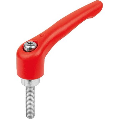 Produktbild von KIPP - KLEMMHEBEL GR.2 M06X55, ZINK ROT RAL3020 STRUKTURMATT, KOMP:STAHL BLAU-P