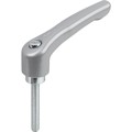 Produktbild von KIPP - KLEMMHEBEL GR.1 M05X25, ZINK SILBER-METALLIC KUNSTSTOFFBESCHICHTET, KOMP