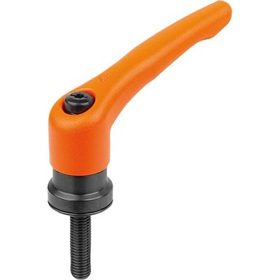 Produktbild von KIPP - KLEMMHEBEL MIT SPANNKRAFTVERSTÄRKER GR.4 M10X30, ZINK ORANGE RAL2004 STR