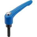 Produktbild von KIPP - KLEMMHEBEL MIT SCHUTZKAPPE GR.3 M10X55, ZINK BLAU RAL5017 STRUKTURMATT,