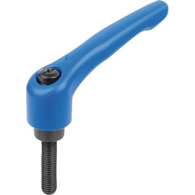 Produktbild von KIPP - KLEMMHEBEL GR.0 M05X40, ZINK BLAU RAL5017 STRUKTURMATT, KOMP:STAHL BRÜNI