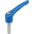 Produktbild von KIPP - KLEMMHEBEL GR.2 M08X15, ZINK BLAU RAL5017 STRUKTURMATT, KOMP:EDELSTAHL B