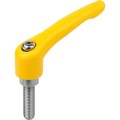 Produktbild von KIPP - KLEMMHEBEL GR.2 M06X50, ZINK GELB RAL1021 STRUKTURMATT, KOMP:EDELSTAHL B