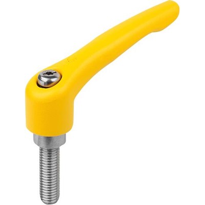 Produktbild von KIPP - KLEMMHEBEL GR.2 M06X50, ZINK GELB RAL1021 STRUKTURMATT, KOMP:EDELSTAHL B