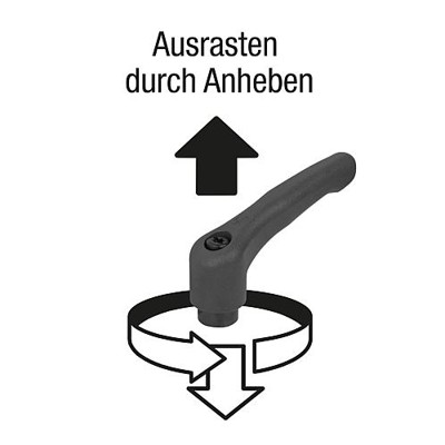 Produktbild von KIPP - KLEMMHEBEL GR.2 M10X30, HOCHLEISTUNGSTHERMOPLAST GRÜN RAL6032, KOMP:EDEL