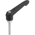 Produktbild von KIPP - KLEMMHEBEL GR.2 M10X25, KUNSTSTOFF SCHWARZGRAU RAL7021, KOMP:STAHL BLAU-