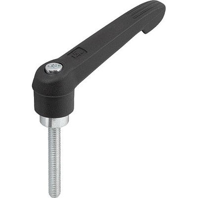 Produktbild von KIPP - KLEMMHEBEL GR.2 M10X25, KUNSTSTOFF SCHWARZGRAU RAL7021, KOMP:STAHL BLAU-
