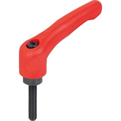 Produktbild von KIPP - KLEMMHEBEL GR.1 M05X35, HOCHLEISTUNGSTHERMOPLAST ROT RAL3020, KOMP:STAHL