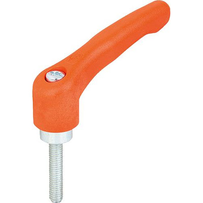 Produktbild von KIPP - KLEMMHEBEL GR.2 M08X60, HOCHLEISTUNGSTHERMOPLAST ORANGE RAL2004, KOMP:ST