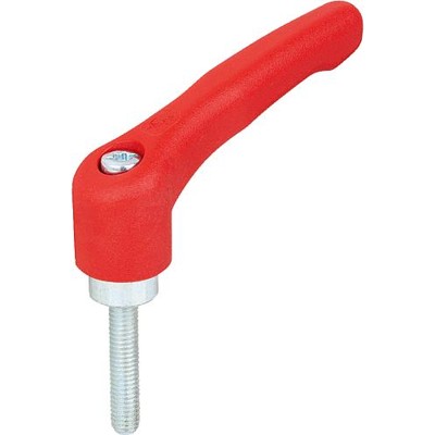 Produktbild von KIPP - KLEMMHEBEL GR.5 M12X80, HOCHLEISTUNGSTHERMOPLAST ROT RAL3020, KOMP:STAHL
