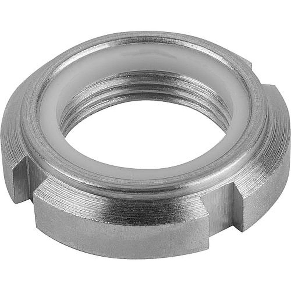 KIPP Nutmuttern mit Elastic-Stopp, Automatenstahl, Sicherungsring Polyamid Produktbild img1 L