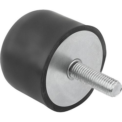 Produktbild von KIPP - GUMMIPUFFER BALLIG AUSSENGEWINDEM08, D=40, H=32 STAHL, KOMP:ELAST. NATUR