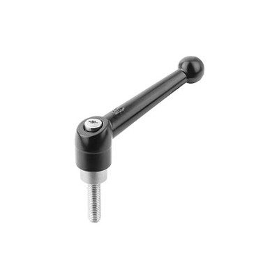 Produktbild von KIPP - KLEMMHEBEL GR.2 M08X50 ZINK, SCHWARZ SEIDENMATT, KOMP:EDELSTAHL