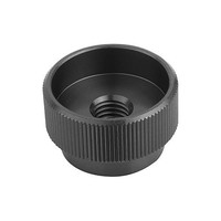 Produktbild von KIPP - Rändelmutter D=M05 D1=20, H=12, Form B mit Stiftloch, Automatenstahl brü