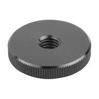 Produktbild von KIPP - Rändelmutter FLACH D=M04 D1=16 H=4, Automatenstahl brüniert