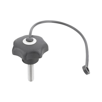 Produktbild von KIPP - STERNGRIFF ÄHNLICH DIN6336 MIT SICHERUNGSBAND D=M10X25, D1=50 H=32, FORM