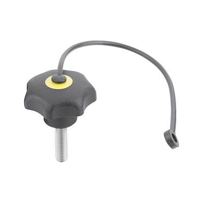 Produktbild von KIPP - STERNGRIFF ÄHNLICH DIN6336 MIT SICHERUNGSBAND D=M05X15, D1=25 H=16, FORM