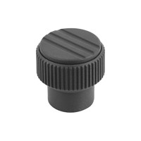 Produktbild von KIPP - RÄNDELKNOPF GR.1 D=M06, D1=21, H=22, THERMOPLAST SCHWARZGRAU RAL7021, KO