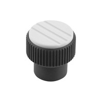 Produktbild von KIPP - RÄNDELKNOPF GR.1 D=M06, D1=21, H=22, THERMOPLAST SCHWARZGRAU RAL7021, KO