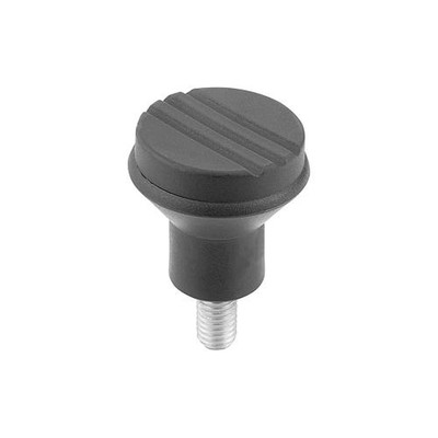 Produktbild von KIPP - PILZKNOPF GR.2, D=M06 L=15, D1=25, BIOPOLYMER SCHWARZGRAU RAL7021, KOMP: