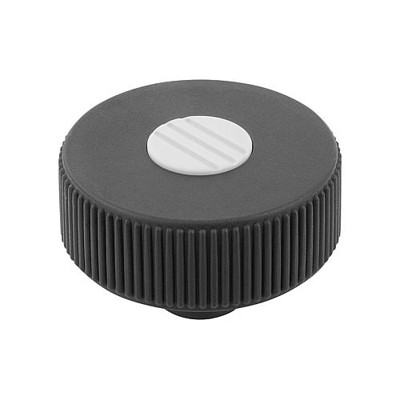 Produktbild von KIPP - RÄNDELRAD GR.2, D1=50 D=M08 , FORM:K, THERMOPLAST SCHWARZGRAU RAL7021, K