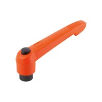 Produktbild von KIPP - KLEMMHEBEL MIT DRUCKKNOPF GR.1 M04, KUNSTSTOFF ORANGE RAL2004, KOMP:STAH