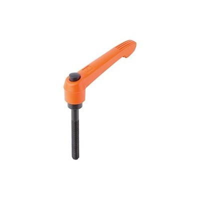 Produktbild von KIPP - KLEMMHEBEL MIT DRUCKKNOPF GR.2 M06X60, KUNSTSTOFF ORANGE RAL2004, KOMP:S