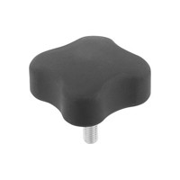 Produktbild von KIPP - VIERSTERNGRIFF FLACH D=M08X16 D1=44,5 H=19,3, FORM:L, THERMOPLAST, KOMP: