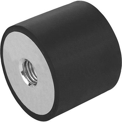 Produktbild von KIPP - GUMMIPUFFER TYP C INNENGEWINDE M06, D=25, H=20, STAHL, KOMP:ELAST. NATUR